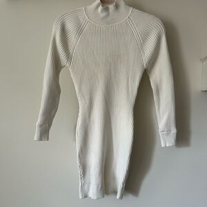 Bardot Cream Ribbed Knit Dress